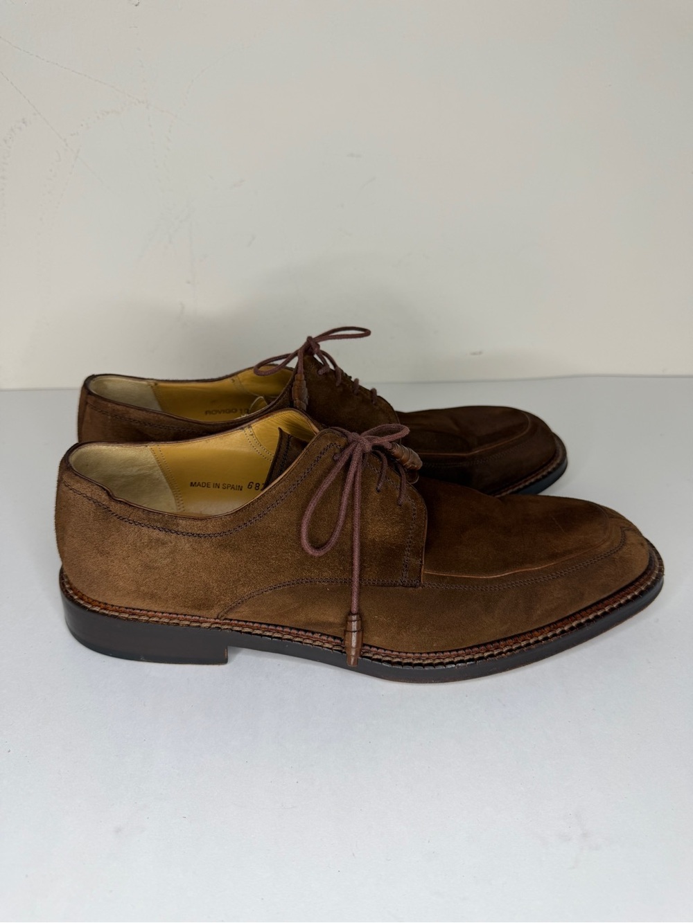 Mezlan ROVIGO 026 Suede Leather Hard Bottom Split Toe Oxfords Brown Men’s 10.5M